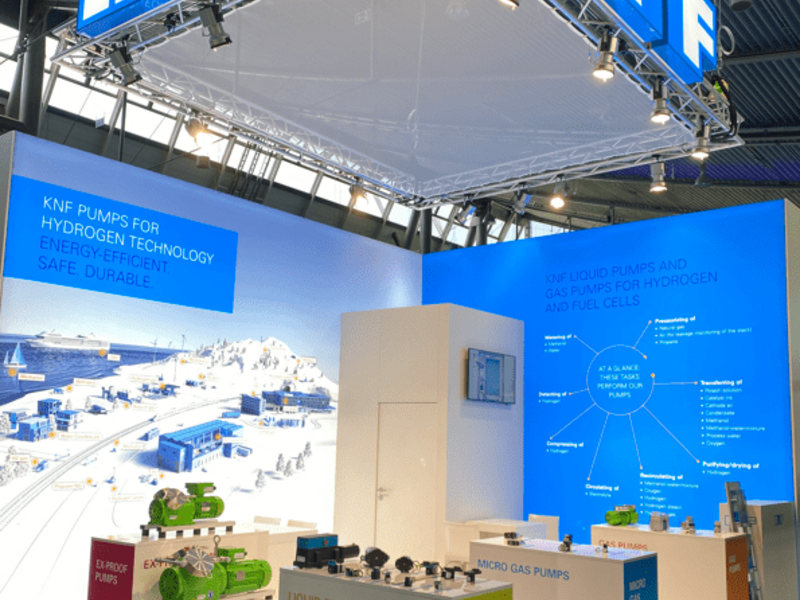 Visitors to Hannover Messe will experience both tried-and-tested and new KNF pump technology for fuel cells and hydrogen.