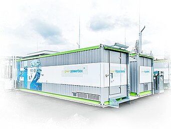 Electrolysis system installed in container to generate high quality H2 for filling station