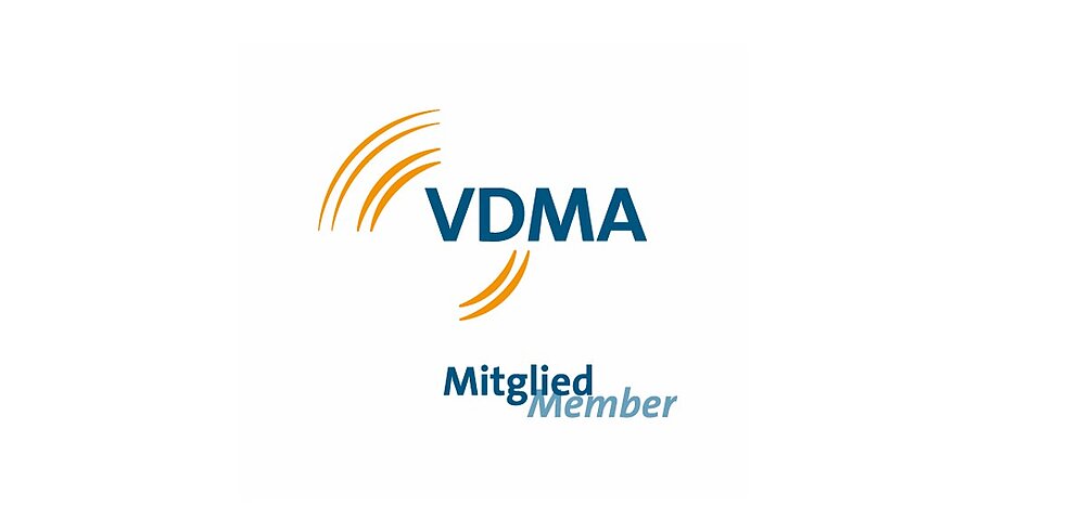 Das Logo des deutschen VDMA bestätigt, dass KNF Mitglied in diesem wichtigen Netzwerk ist