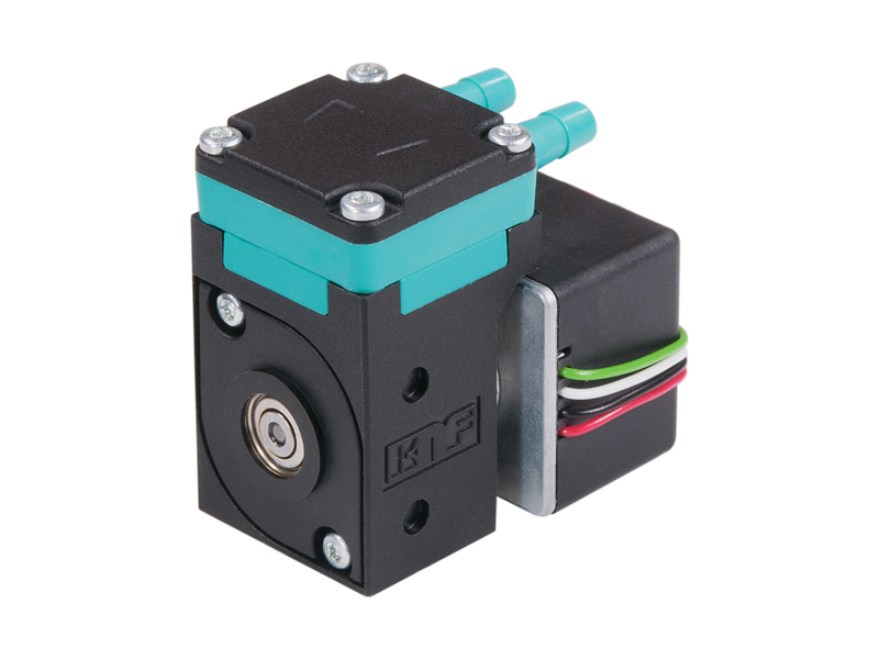 Liquids tend to be more aggressive than gases. That’s why it is essential that diaphragm liquid pumps use chemical resistant materials. For its NF 25 pump solution, for example, KNF offers PEEK and PVDF as pump head material options.