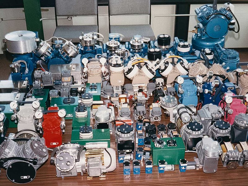 A colorful variety: KNF’s product portfolio grows significantly in the mid-1980s.