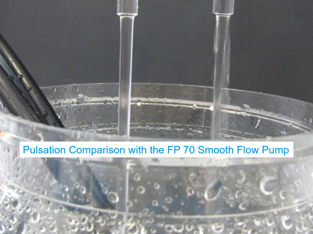 Pulsation comparison exemplified with the FP 70 smooth flow pump
